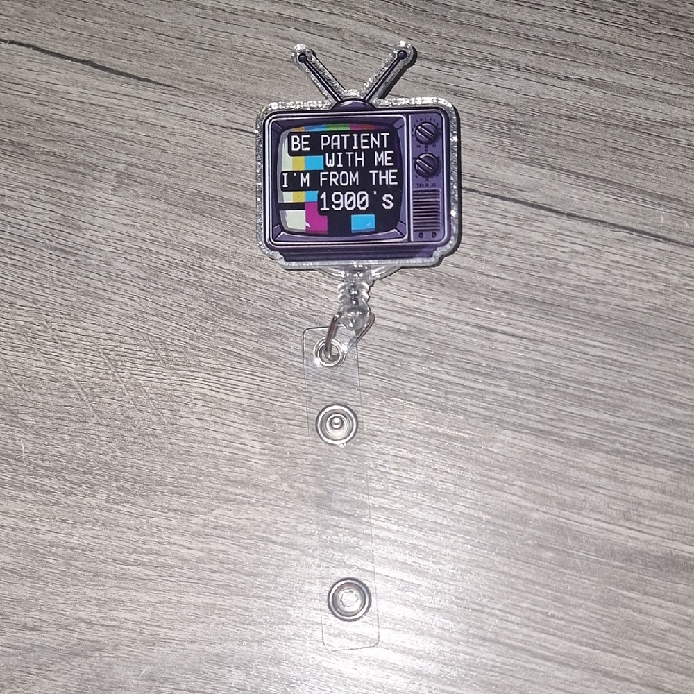 Retro TV Badge Reel - Purple TV Design